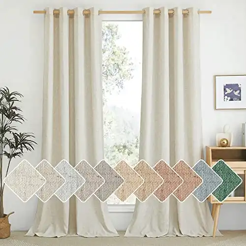 NICETOWN Natural Linen Curtains