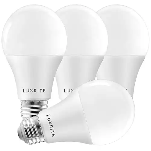 LUXRITE A19 LED Light Bulbs 100 Watt Equivalent Dimmable