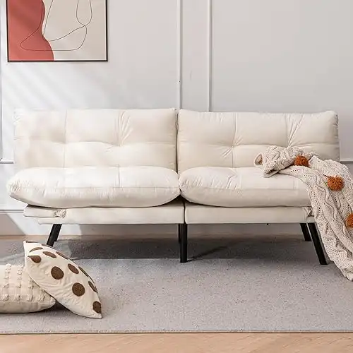 Velvet Convertible Futon Sofa Bed